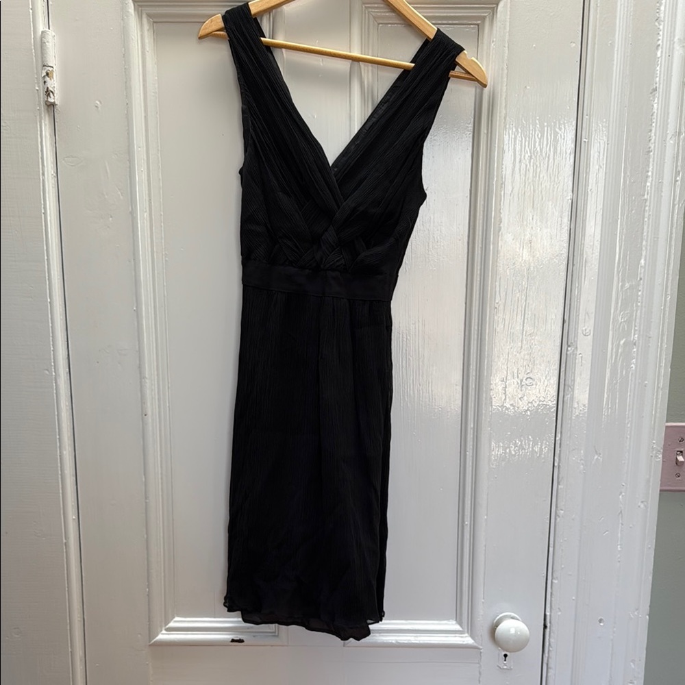 Elegant Black Sleeveless silk chiffon Dress